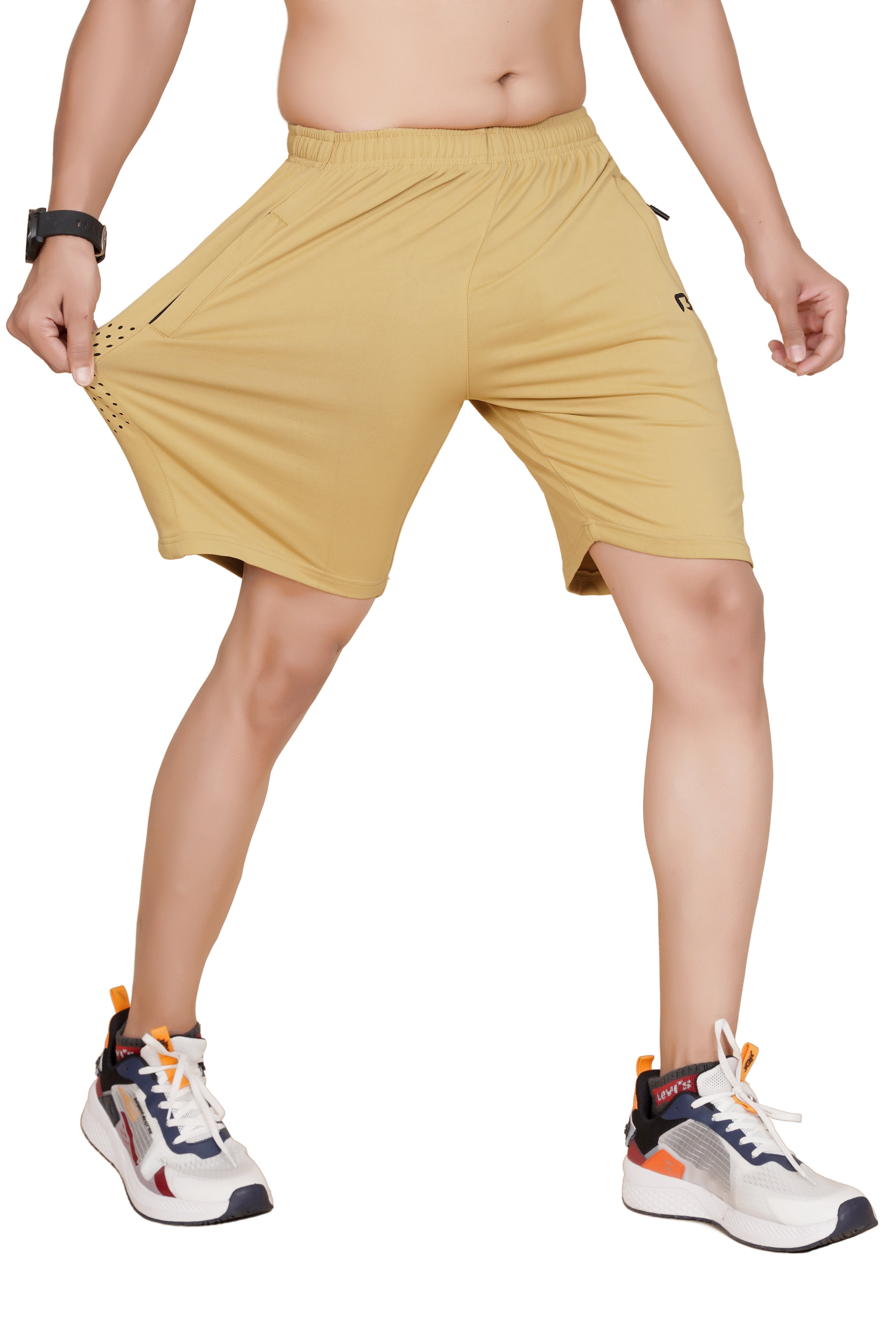 Bildos Stylish Shorts for Men With Zipper Pocket - Khaki