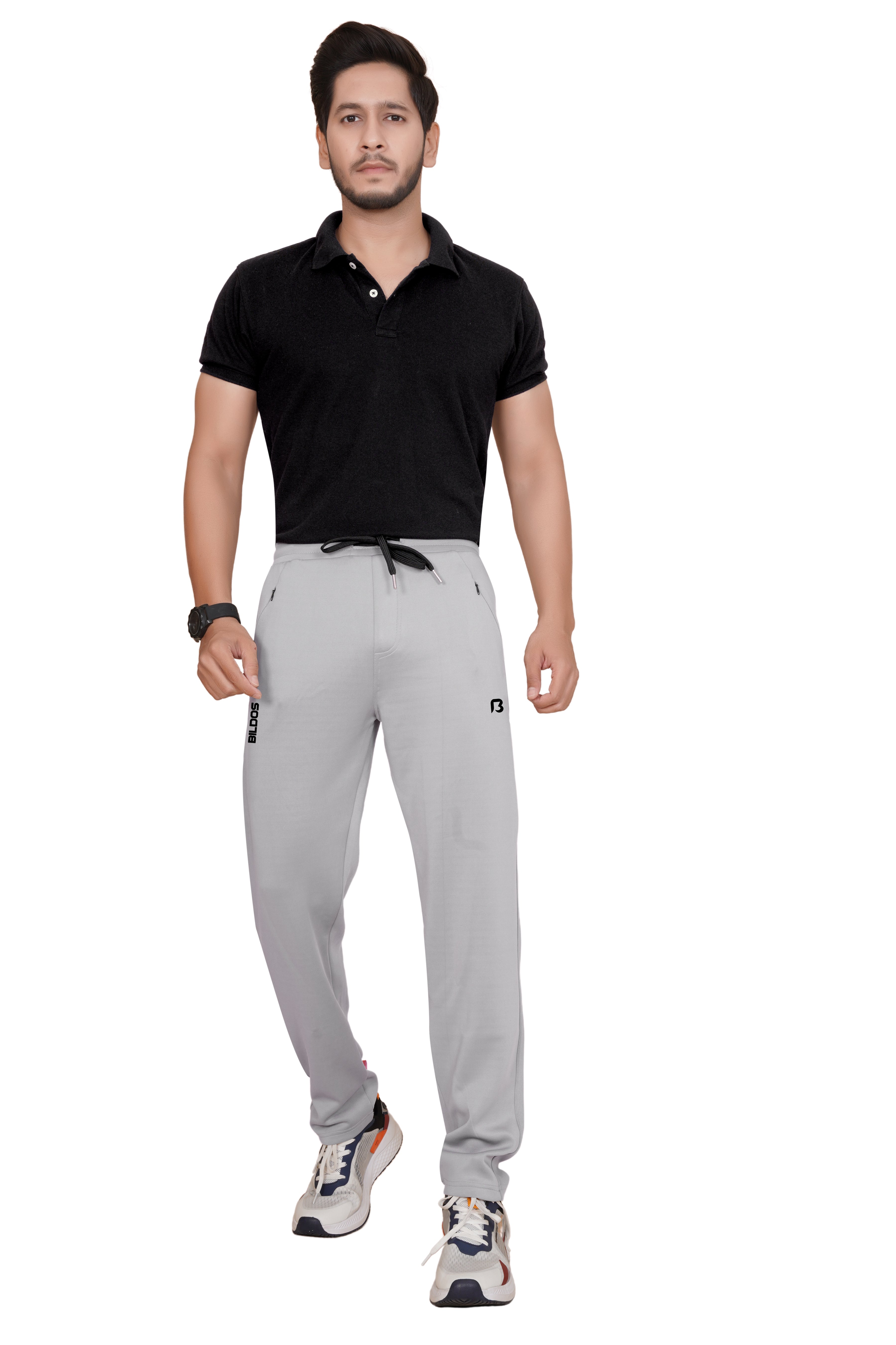 Bildos Track pants for Men for Running,Travelling,Yoga and Workouts - Light grey