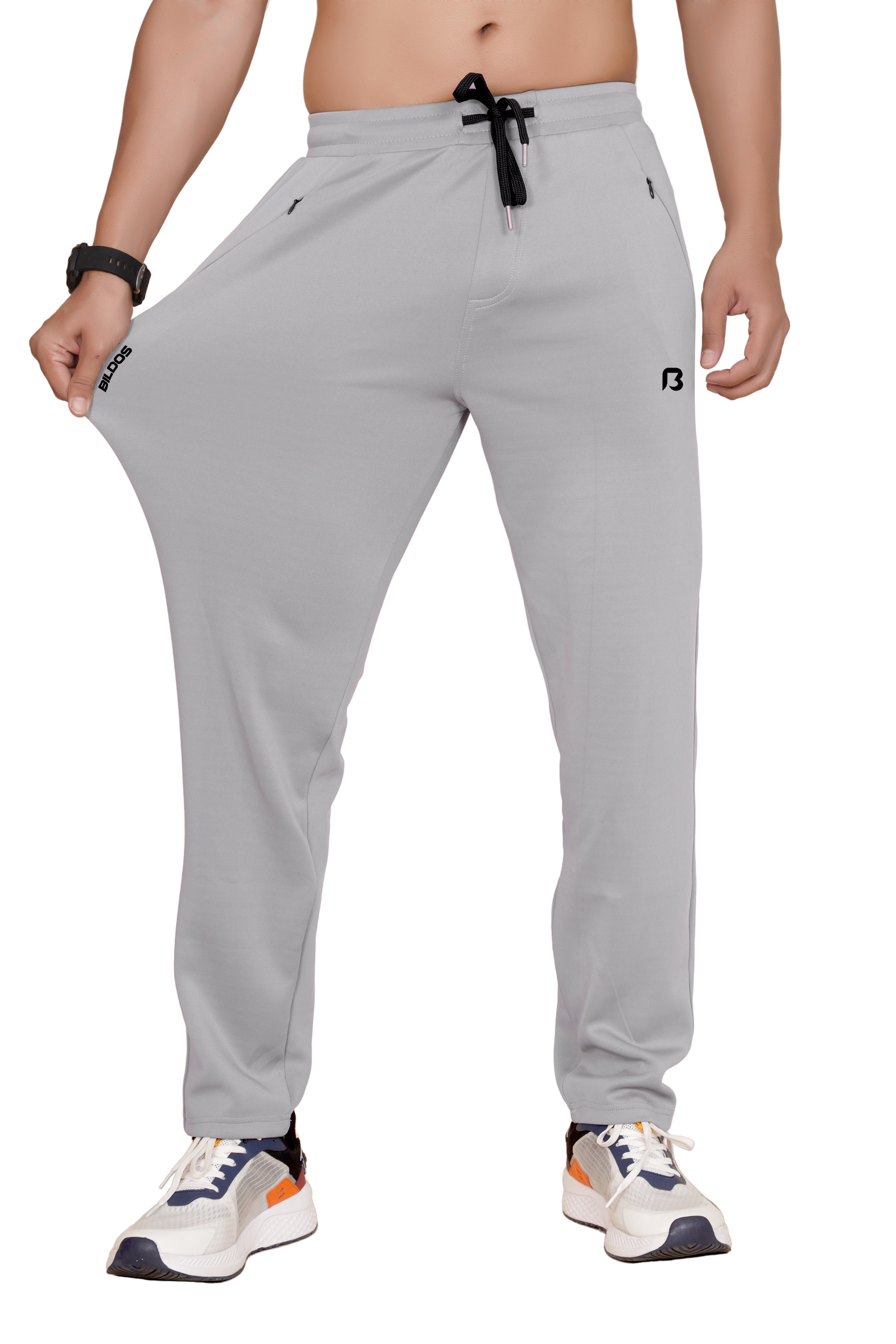 Bildos Track pants for Men for Running,Travelling,Yoga and Workouts - Light grey