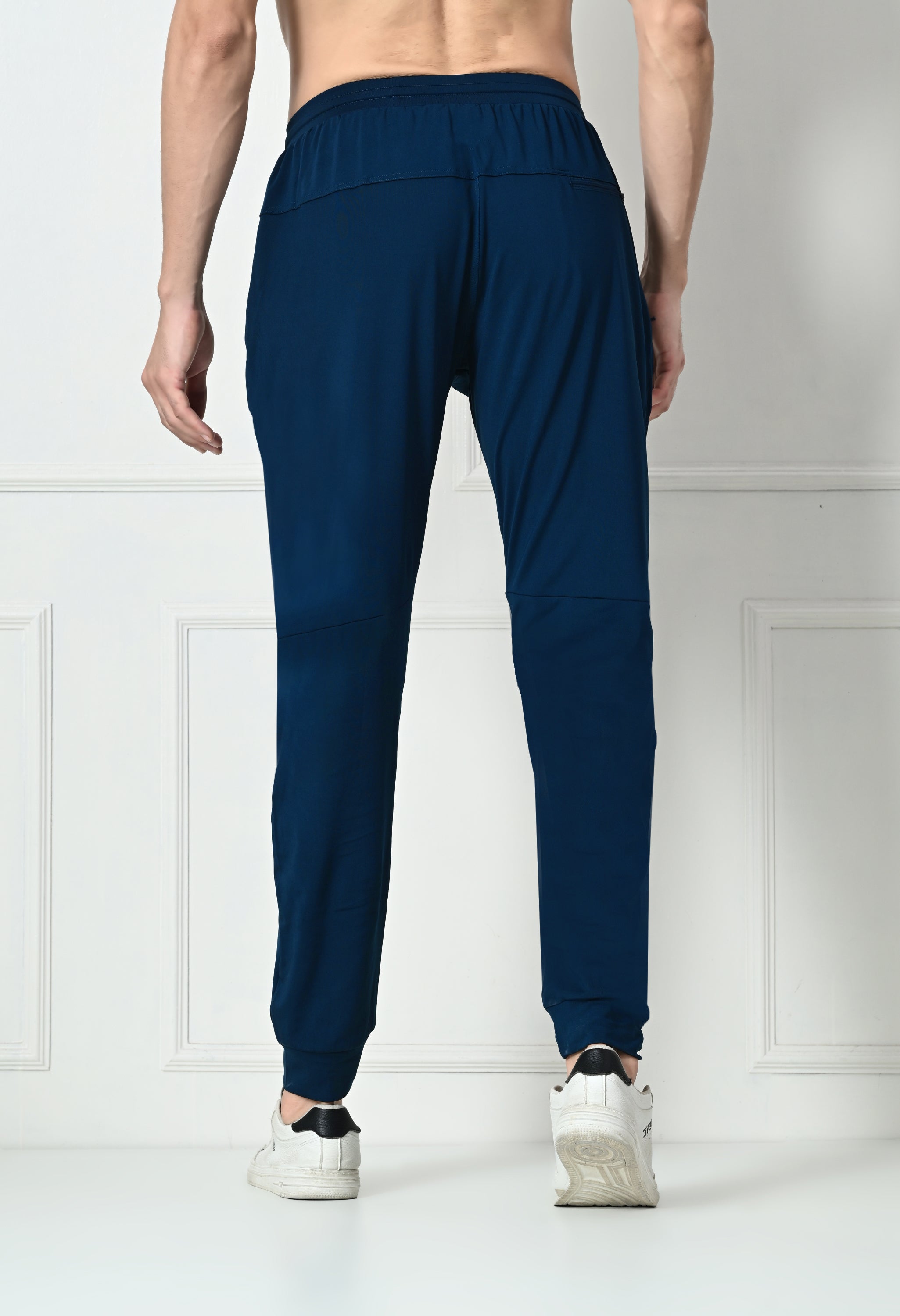 Bildos Super Stretchable Track Pant for Men with Zipper Pockets - Airforce blue