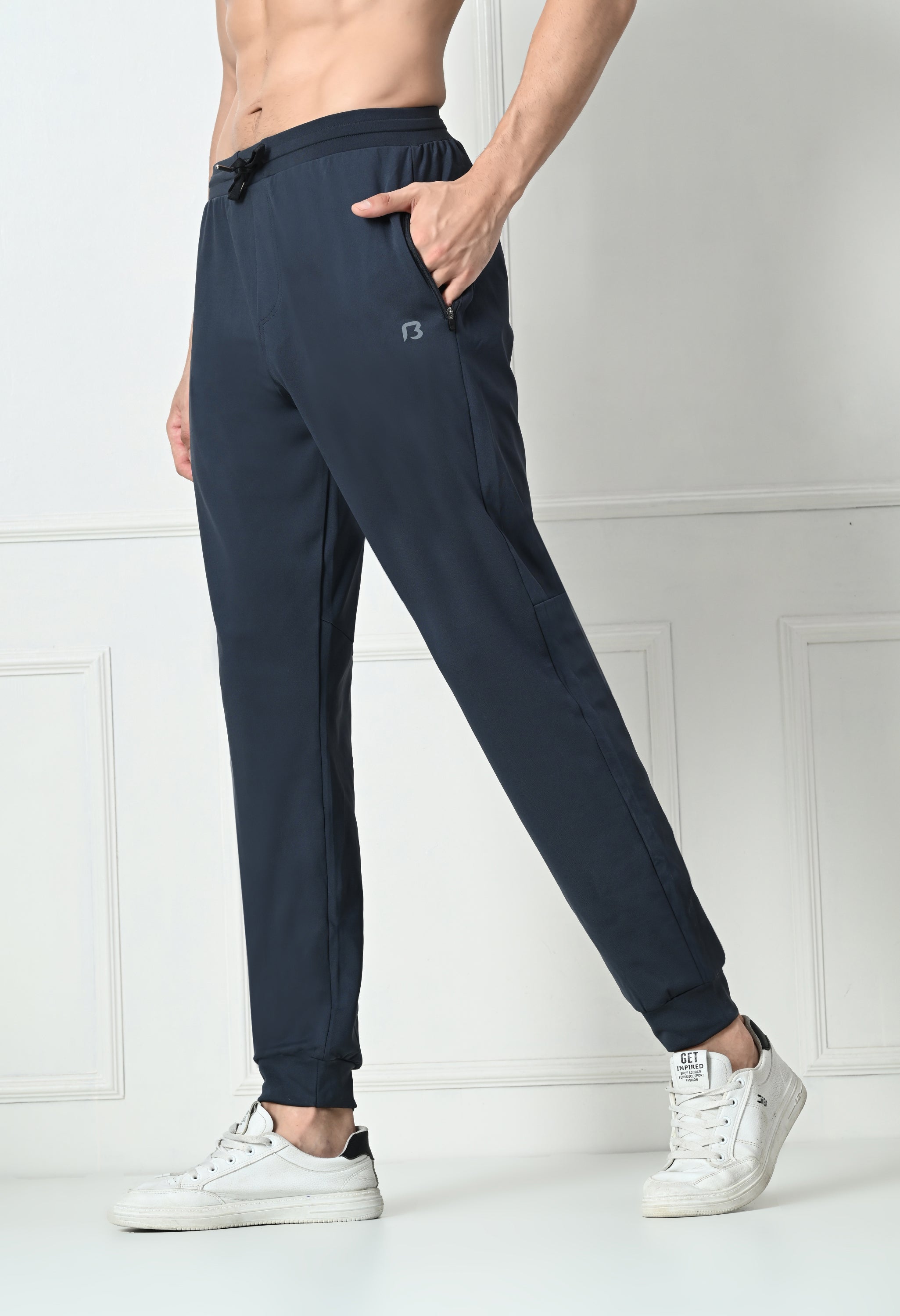 Bildos Super Stretchable Track Pant for Men with Zipper Pockets -  Dark grey