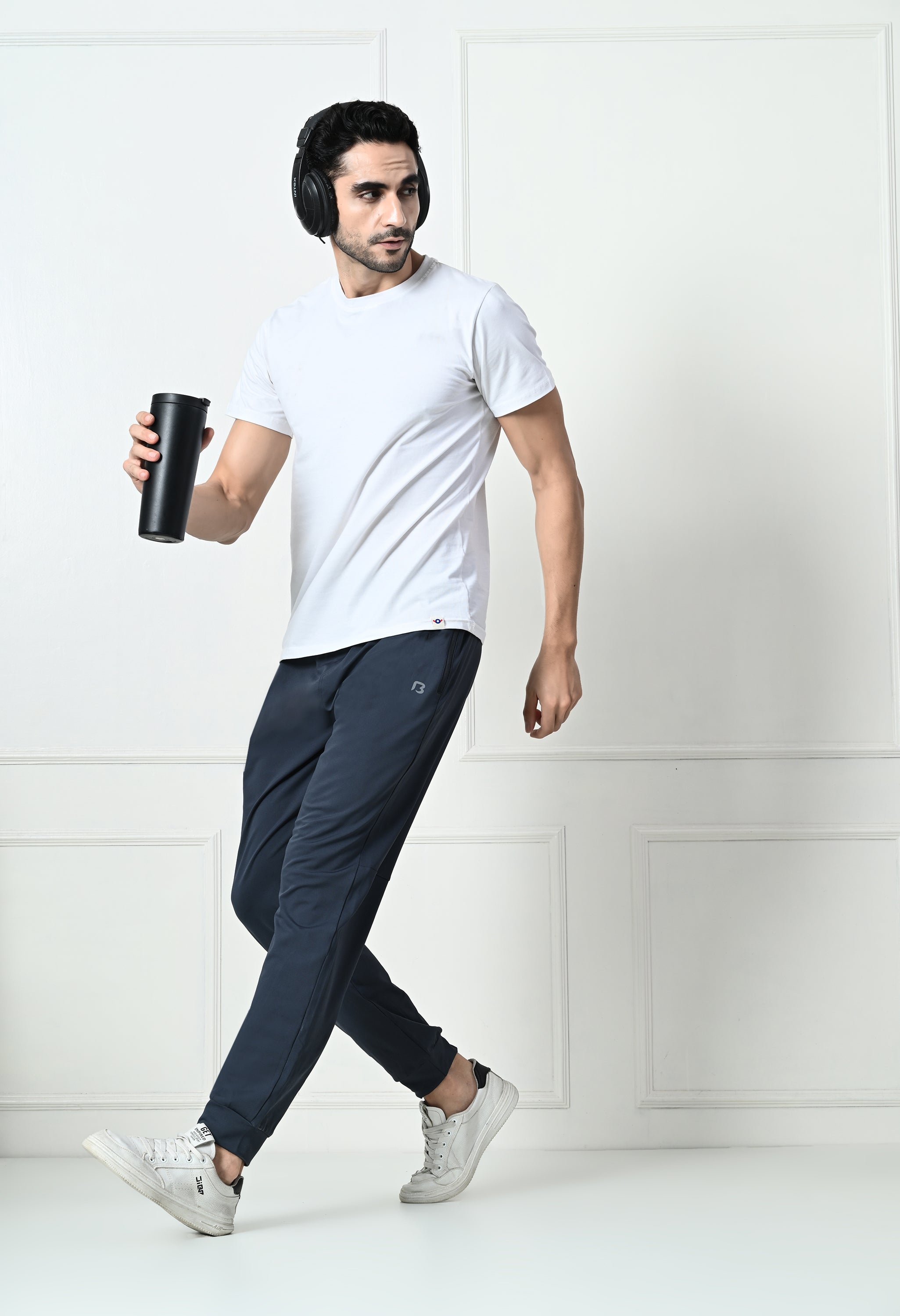 Bildos Super Stretchable Track Pant for Men with Zipper Pockets -  Dark grey