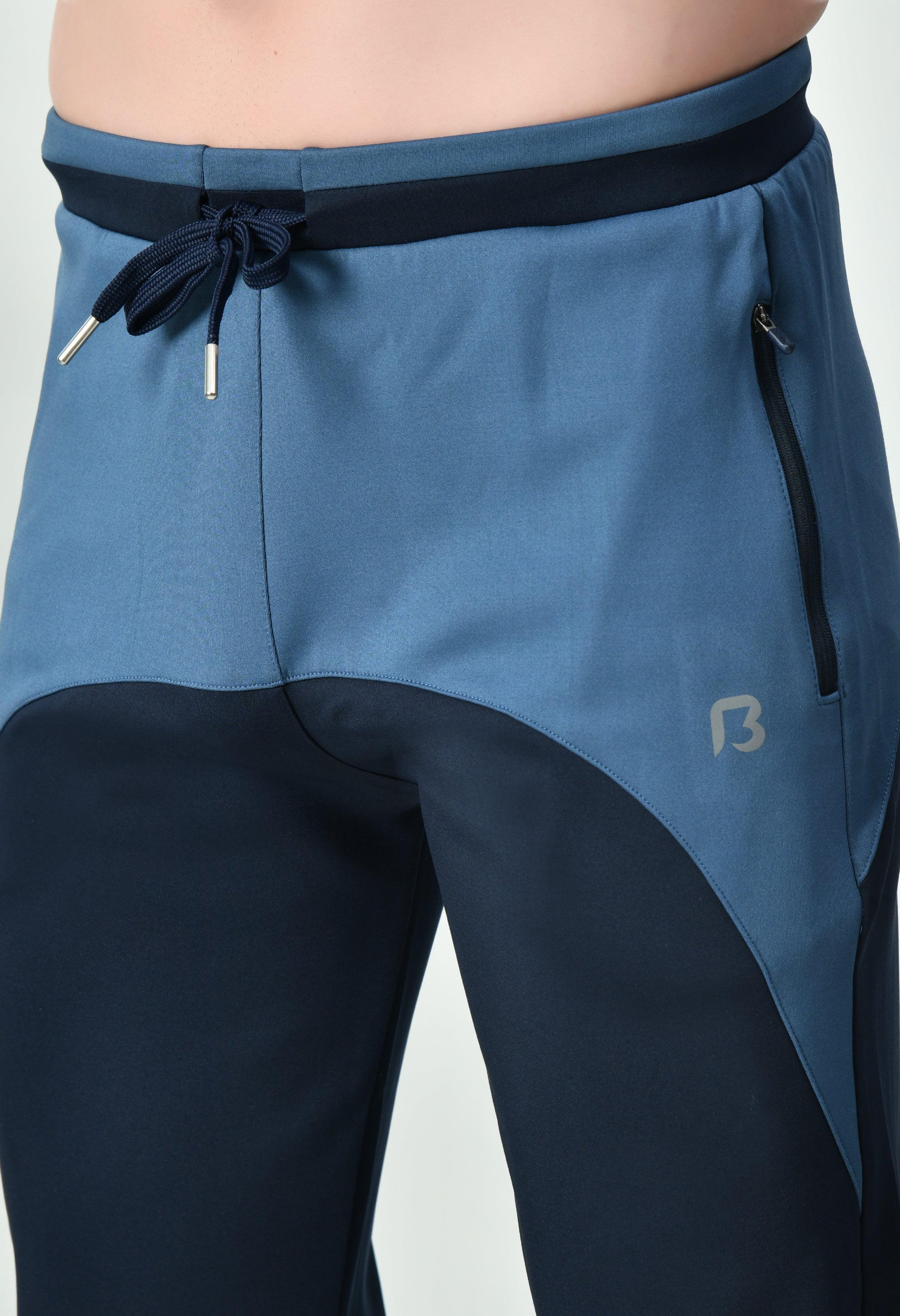 Bildos Super Soft, Smooth, Stretchable & Stylish Track Pants for Men with Zipper Pocket - Navy & Light grey