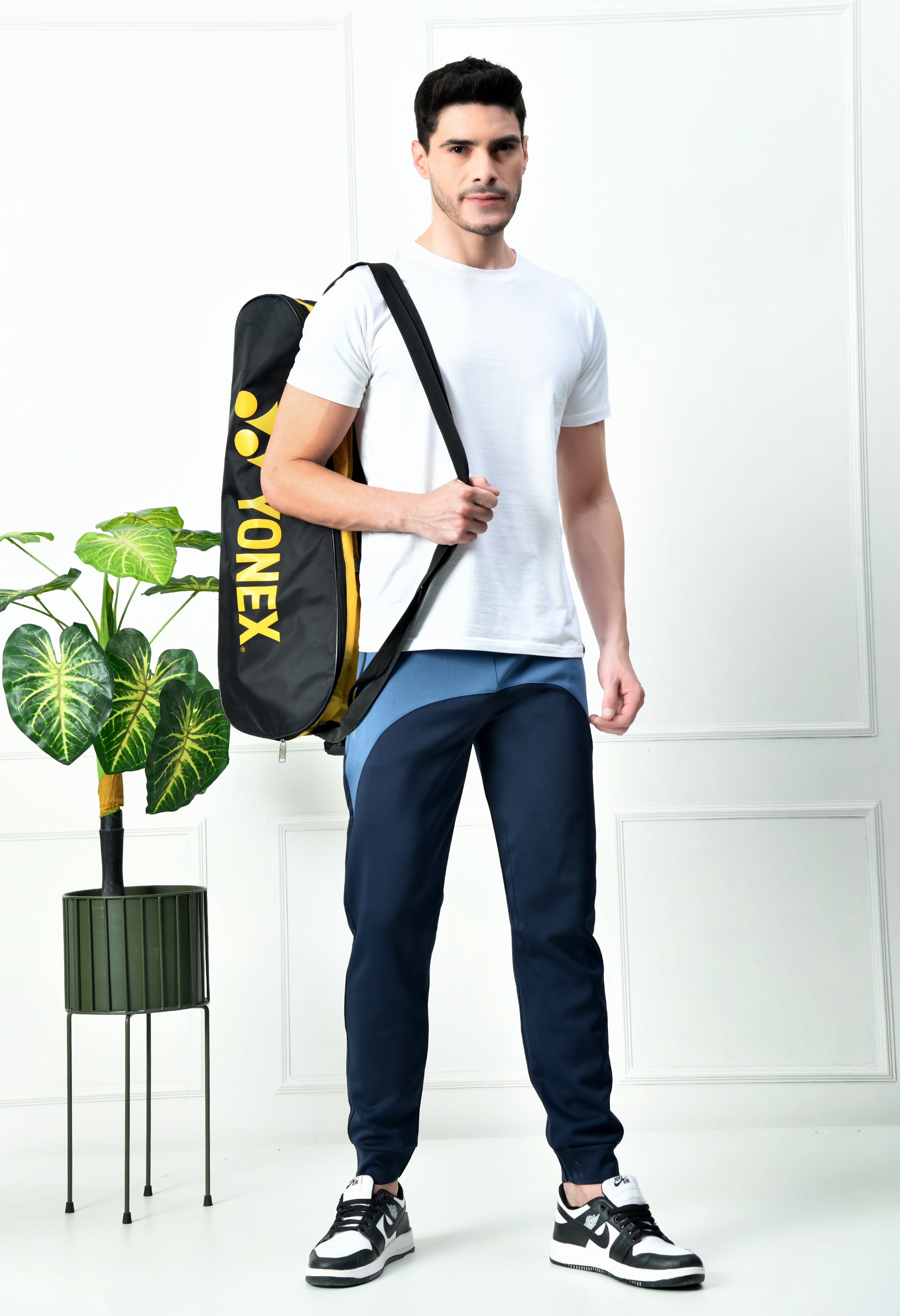 Bildos Super Soft, Smooth, Stretchable & Stylish Track Pants for Men with Zipper Pocket - Navy & Light grey