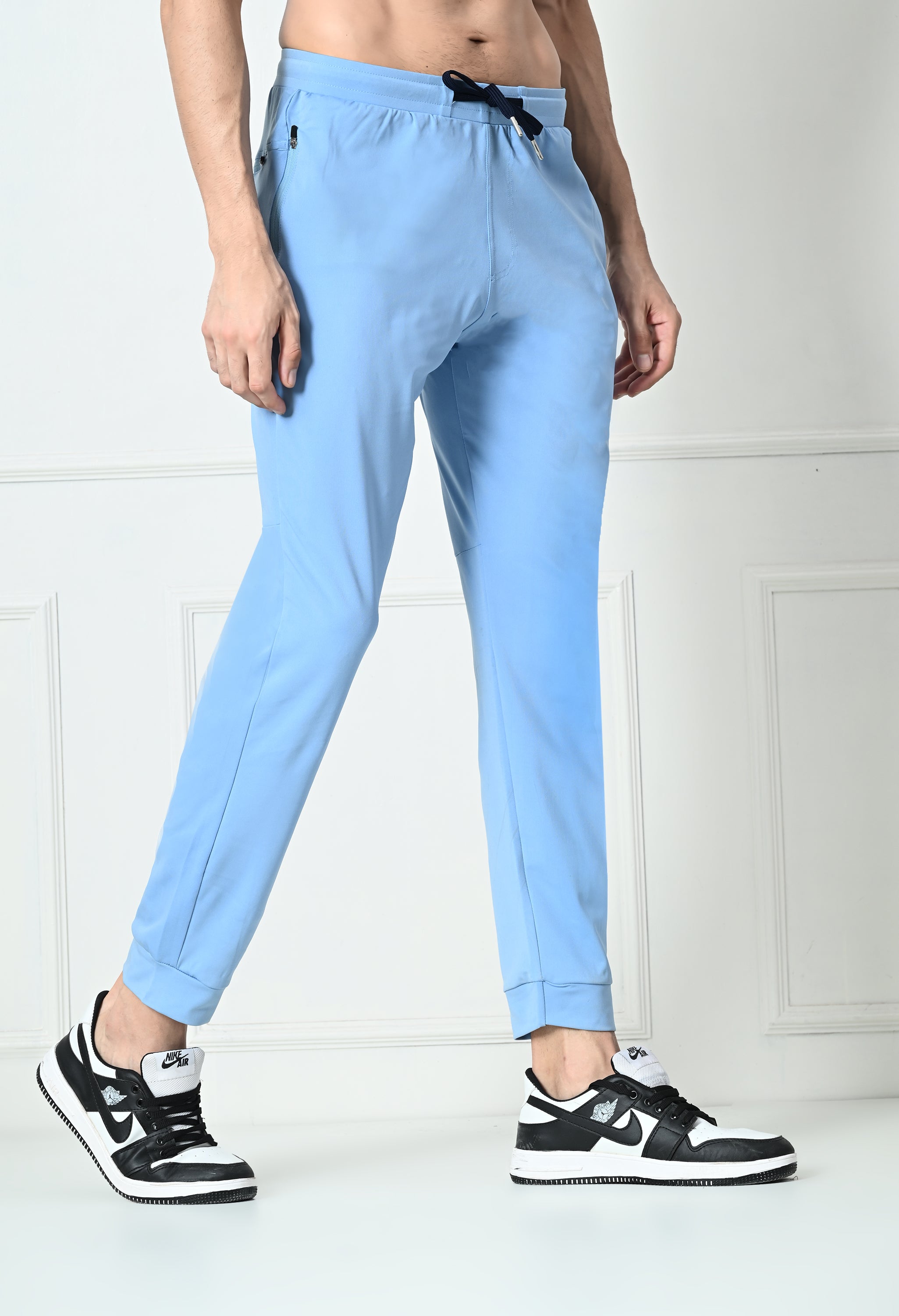 Bildos Super Stretchable Track Pant for Men with Zipper Pockets - Sky Blue