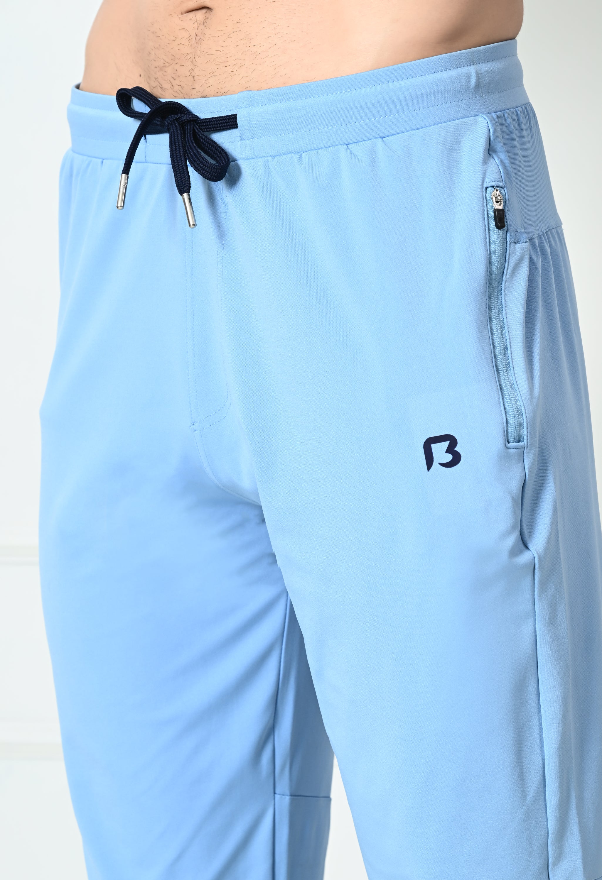 Bildos Super Stretchable Track Pant for Men with Zipper Pockets - Sky Blue