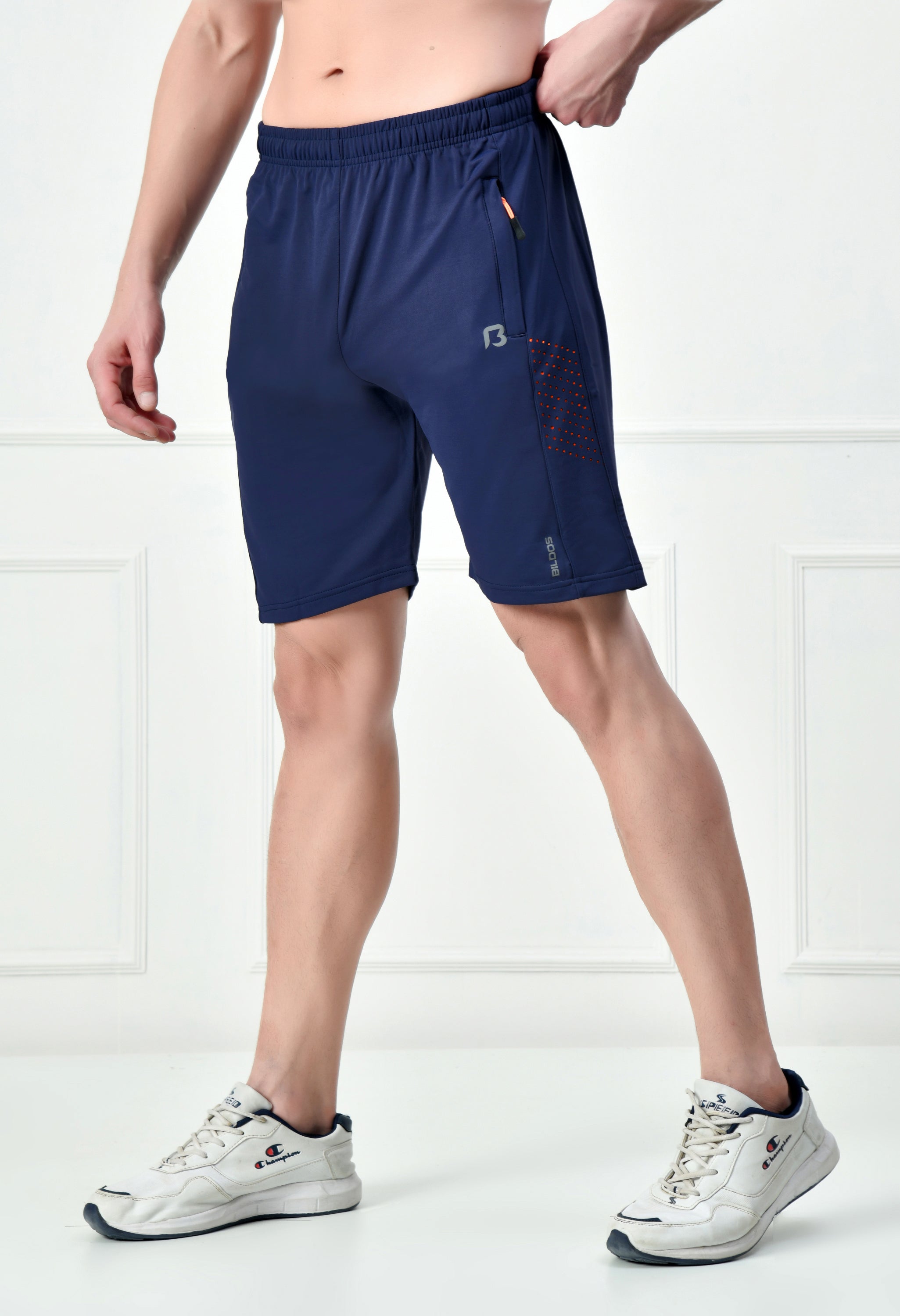 Bildos Stylish Shorts for Men With Zipper Pocket - Navy blue