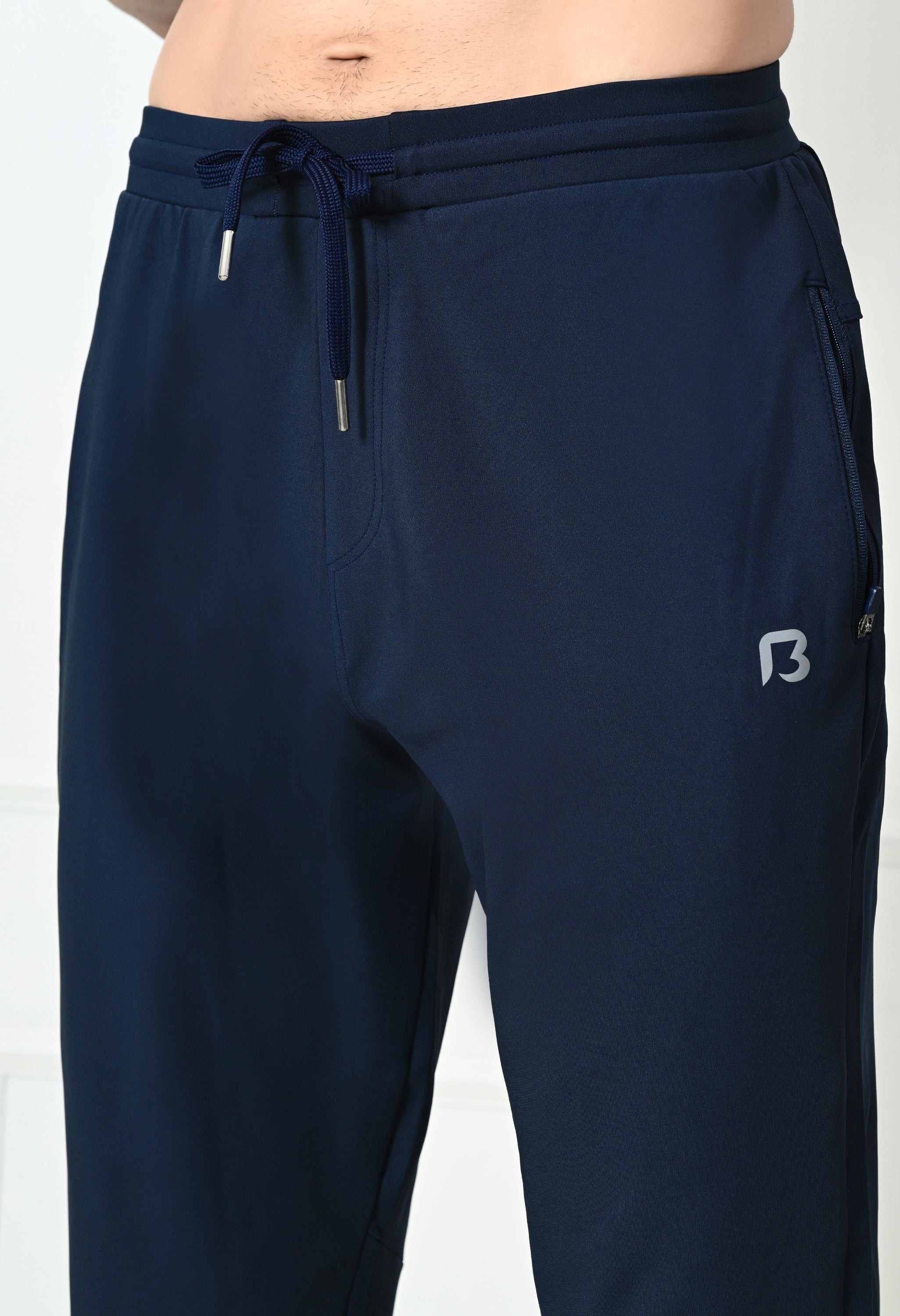 Bildos Super Stretchable Track Pant for Men with Zipper Pockets - Navy blue