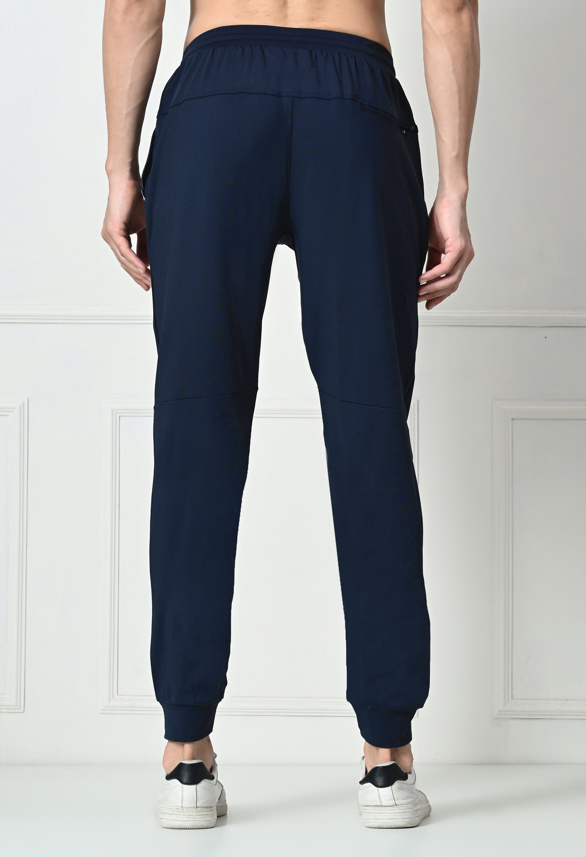 Bildos Super Stretchable Track Pant for Men with Zipper Pockets - Navy blue