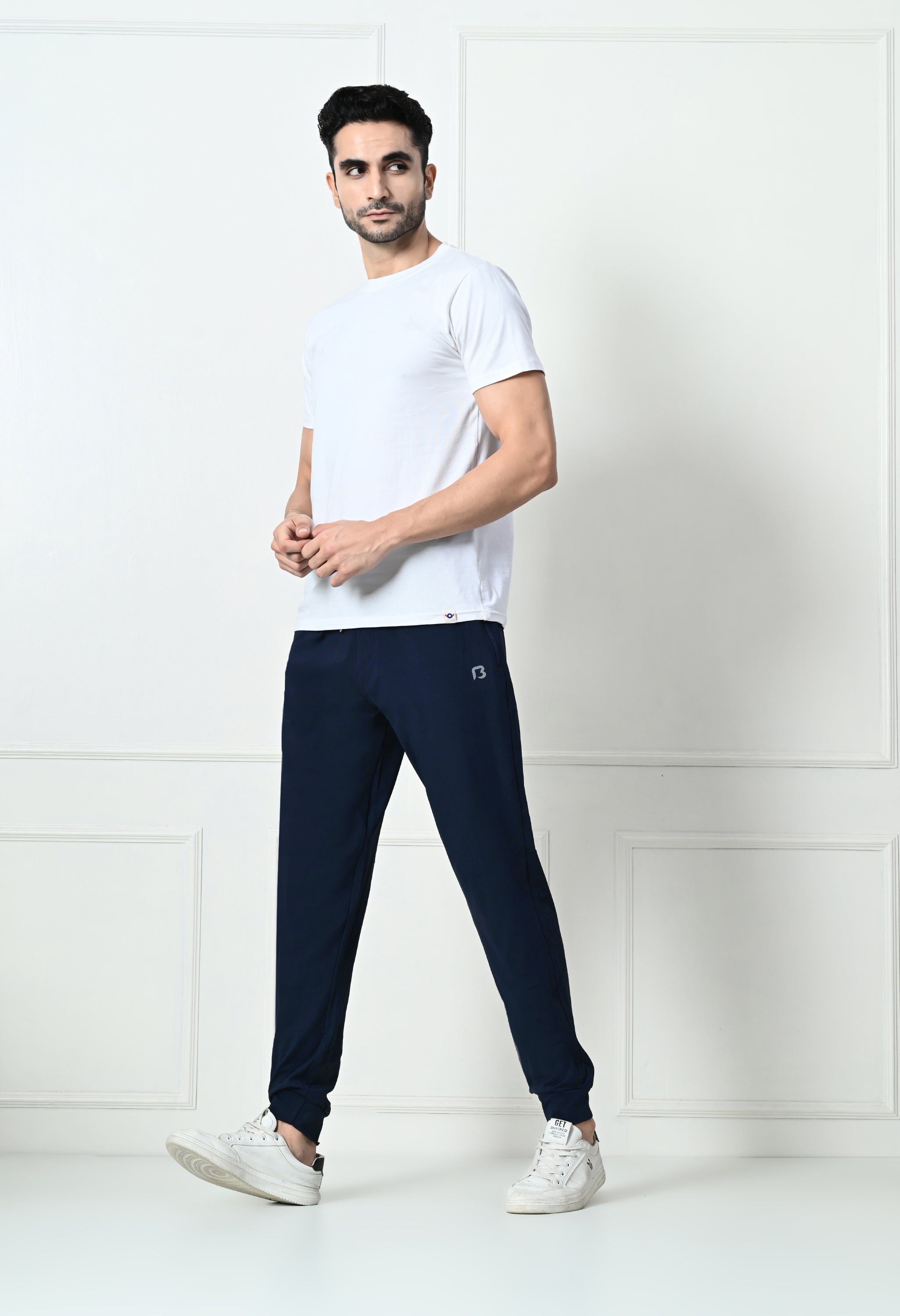 Bildos Super Stretchable Track Pant for Men with Zipper Pockets - Navy blue
