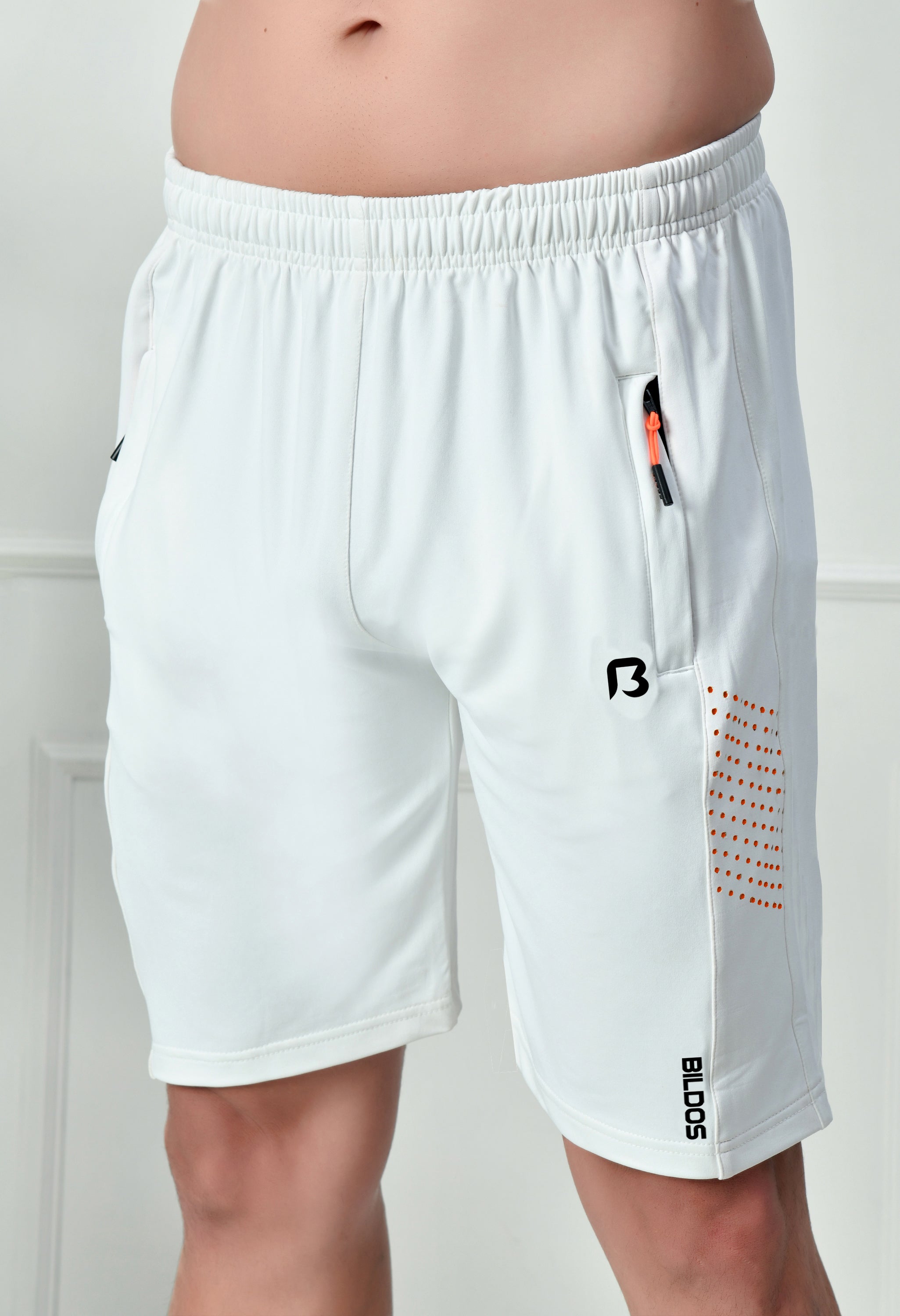Bildos Stylish Shorts for Men With Zipper Pocket - White